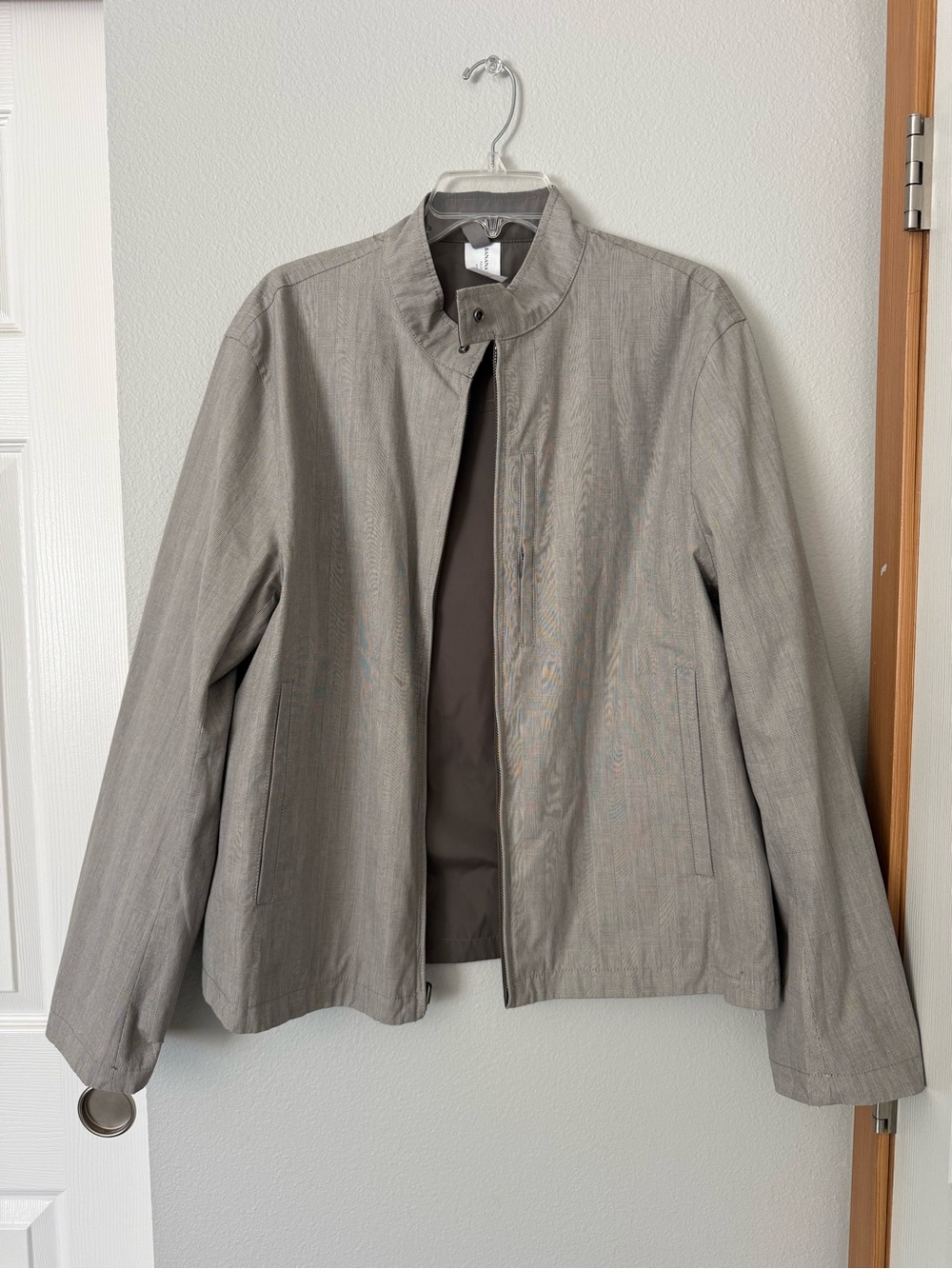 Men's Reversible Gray Lightweight Stand-Collar Jacket